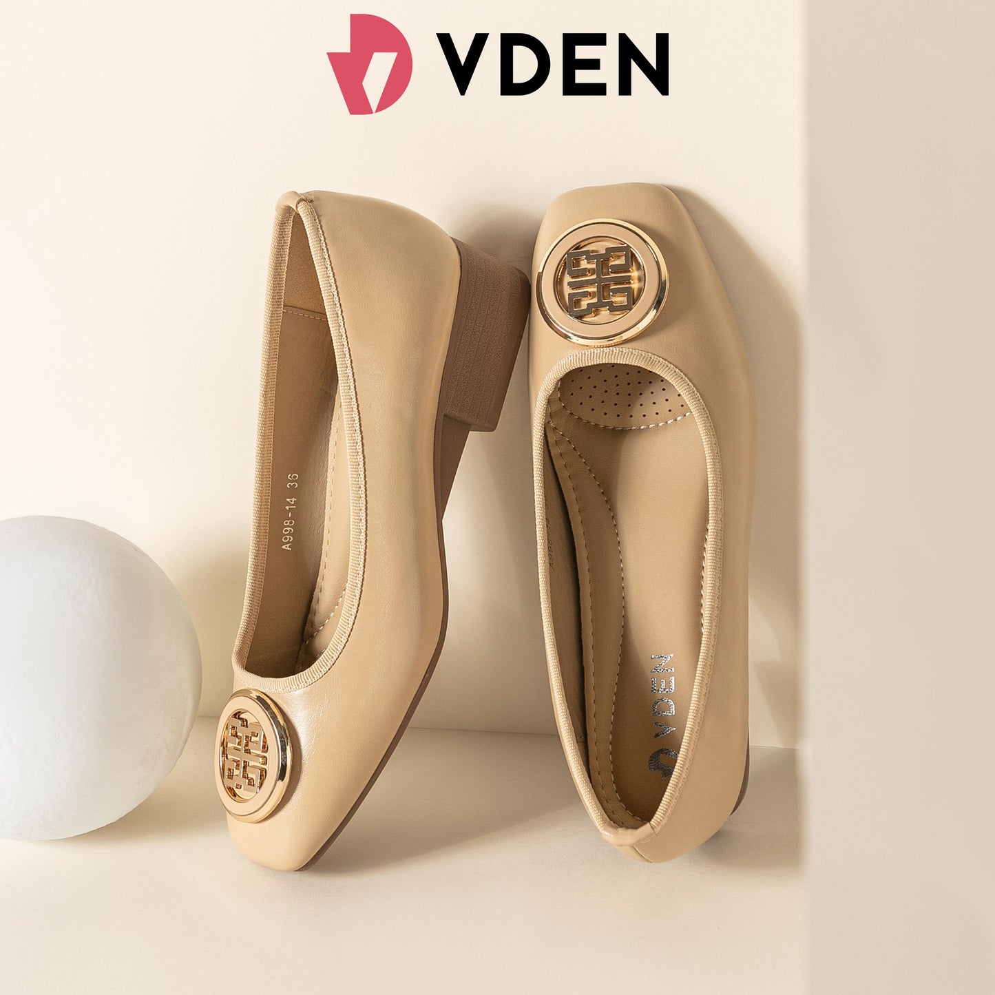 VDEN Fashionabke Solid tone Square-toe pumps For Women 1.2INCH/3CM A998-14Korean Style Comfortable Soft Sole Slip-on Women's Shoes Commuting Old Money Style Low Heels