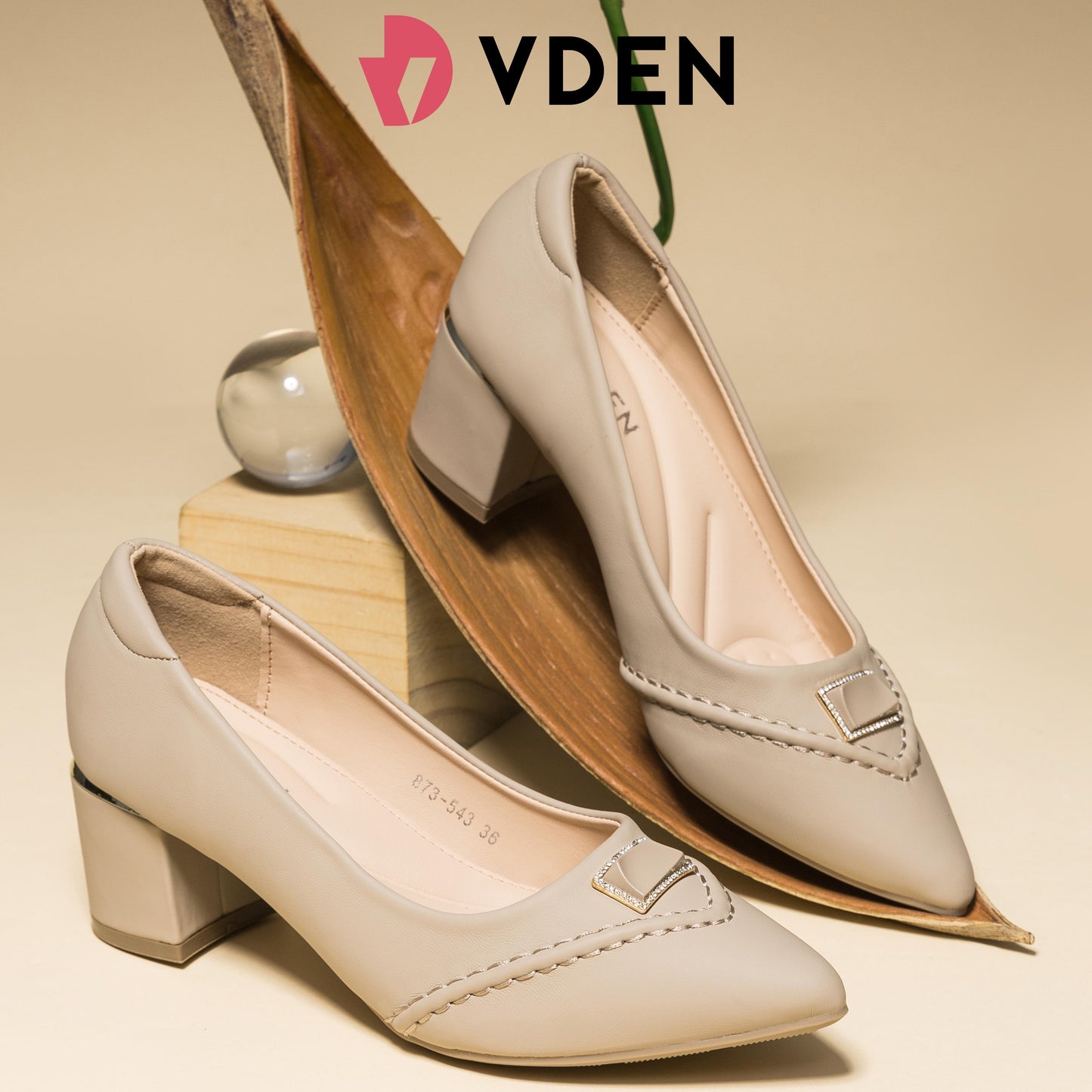 VDEN Women's Office Thick Heel Pointed Shoes 2INCH/5.2CM 873-543 Women‘s Chic Pump Shoe Carnival Business Pointed Toe High-Heel Lady Fashion Career Shoes