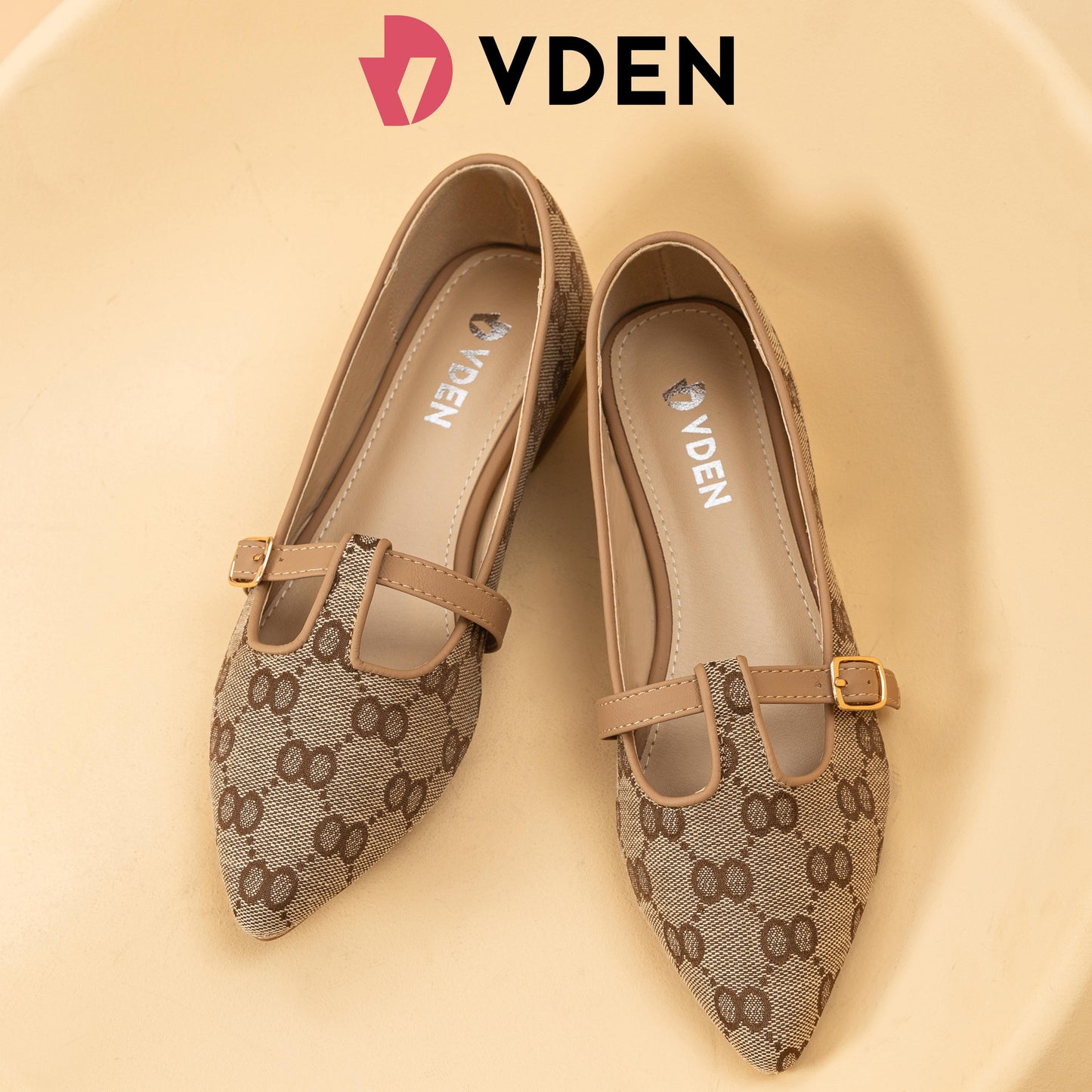 VDEN Women's Pointed Toe Loafers Shoes Old Money Style Slip-on Shoes For Women 1.1INCH/3CM B0088-2 Chunky Low Heel Loafers French Retro Style Slip-on Shoes For Women Braided Accessories Footwear