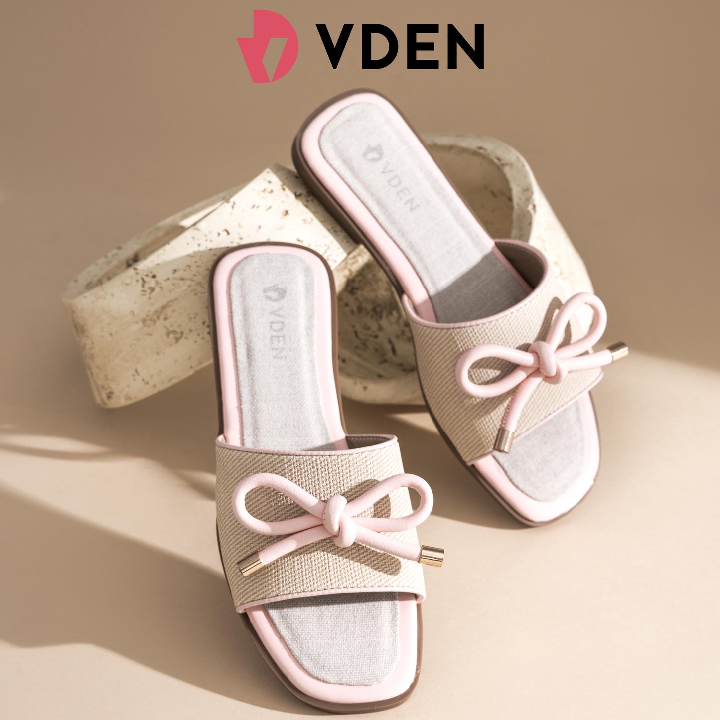 VDEN Retro Style Open Toe Flat Sandals With Bow Decoration 0.5INCH/1.4CM 002-A19 Casual Open Toe Non Slip Flat Breathable Sandals Braided Feel Thickened Insole Comfortable Slippers Footwear Summer Girl Walking Shoes Shoes